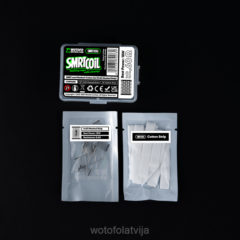 02T84423 Wotofo SMRT nord sieta-kokvilnas komplekts 0,6 omi siets+kokvilna | Wotofo Shop Online