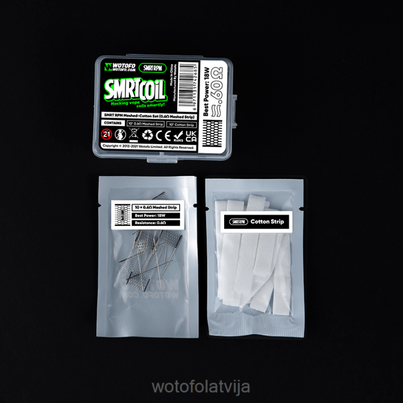 02T84438 Wotofo SMRT rpm sieta-kokvilnas komplekts 0,6 omi siets+kokvilna | Wotofo Disposable Vape